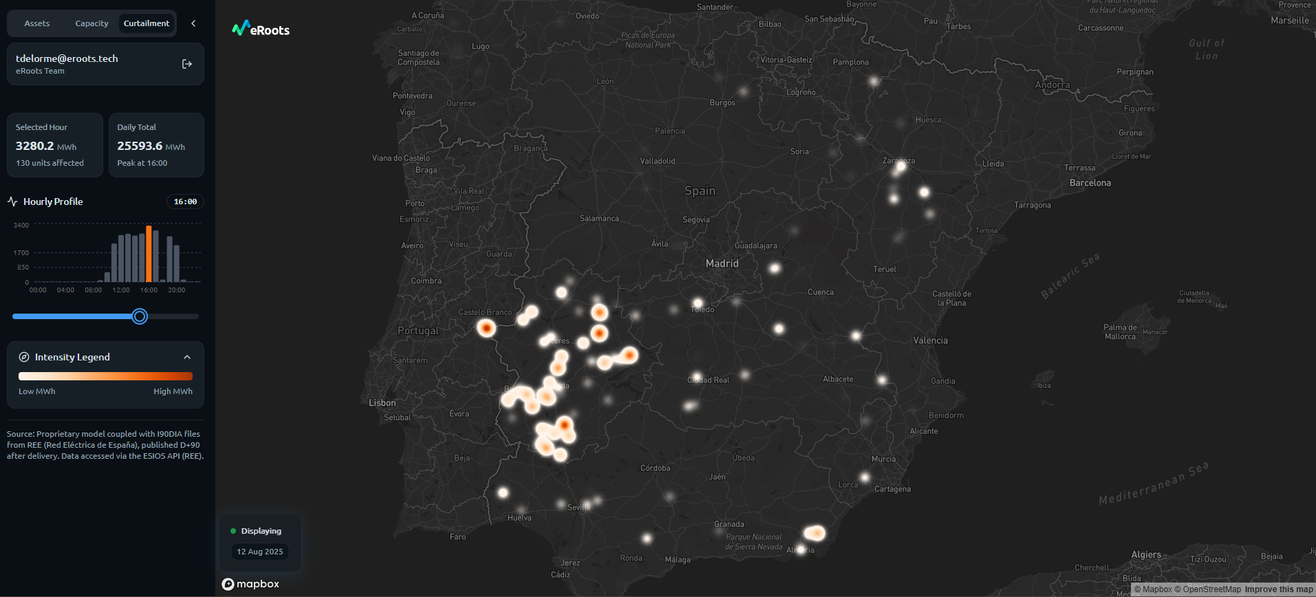 Curtailment visibility now available in the eRoots Map